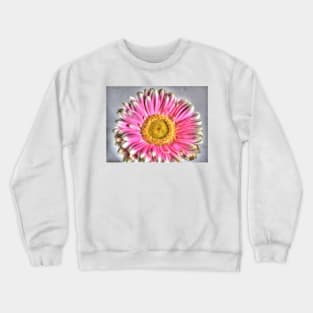 Pink and white gerbera HDR Crewneck Sweatshirt